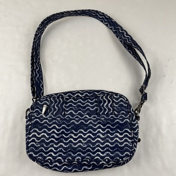 Lug Carousel Waves Navy Crossbody Belt Bag Nautical Quilted Travel RFID - Picture 2 of 15